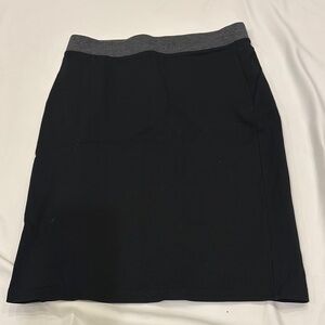 Banana Republic Elegant Black Skirt with Gray Waistband